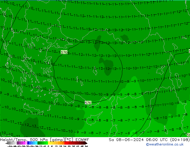 Z500/Regen(+SLP)/Z850 ECMWF za 08.06.2024 06 UTC