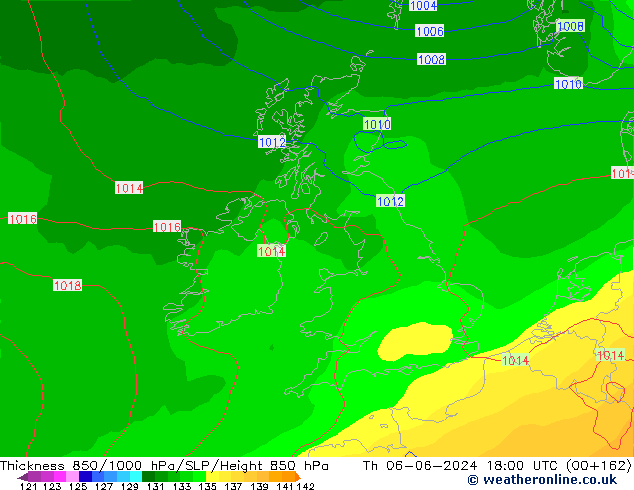 Thck 850-1000 гПа ECMWF чт 06.06.2024 18 UTC