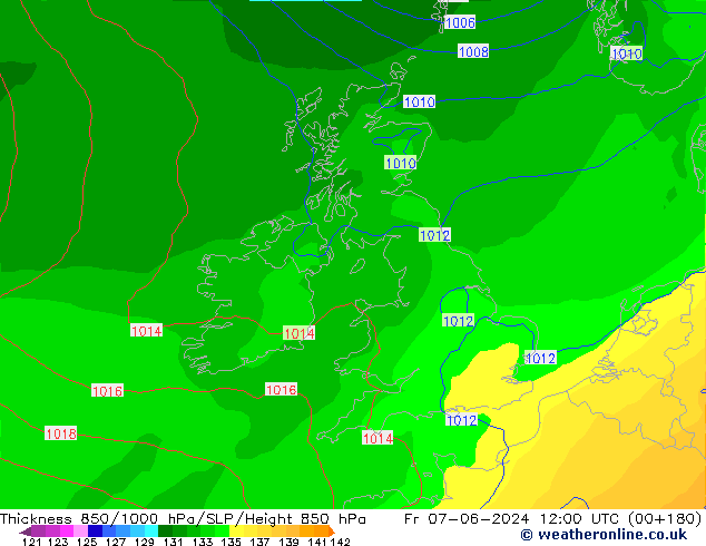 Thck 850-1000 hPa ECMWF ven 07.06.2024 12 UTC