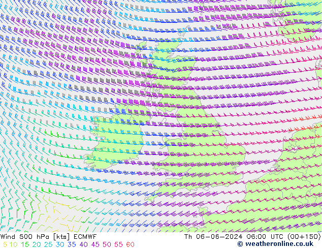 Vent 500 hPa ECMWF jeu 06.06.2024 06 UTC