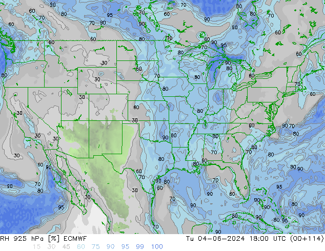 RH 925 hPa ECMWF Ter 04.06.2024 18 UTC