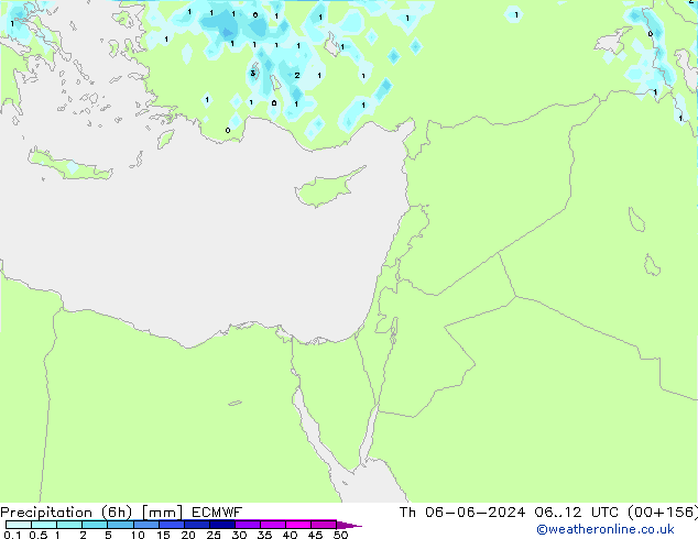 Précipitation (6h) ECMWF jeu 06.06.2024 12 UTC