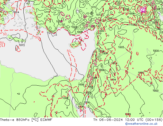 Theta-e 850hPa ECMWF jeu 06.06.2024 12 UTC