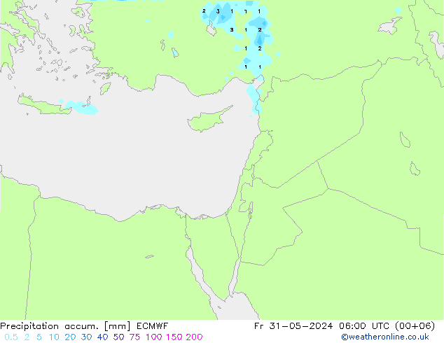 Precipitation accum. ECMWF pt. 31.05.2024 06 UTC