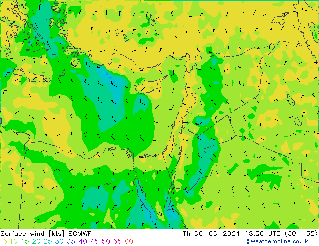 ветер 10 m ECMWF чт 06.06.2024 18 UTC