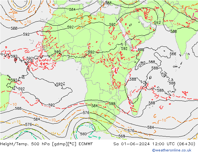 Z500/Rain (+SLP)/Z850 ECMWF So 01.06.2024 12 UTC