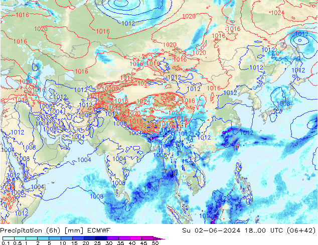 Z500/Rain (+SLP)/Z850 ECMWF dom 02.06.2024 00 UTC