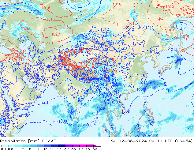 Yağış ECMWF Paz 02.06.2024 12 UTC