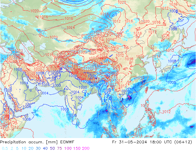 Precipitation accum. ECMWF pt. 31.05.2024 18 UTC