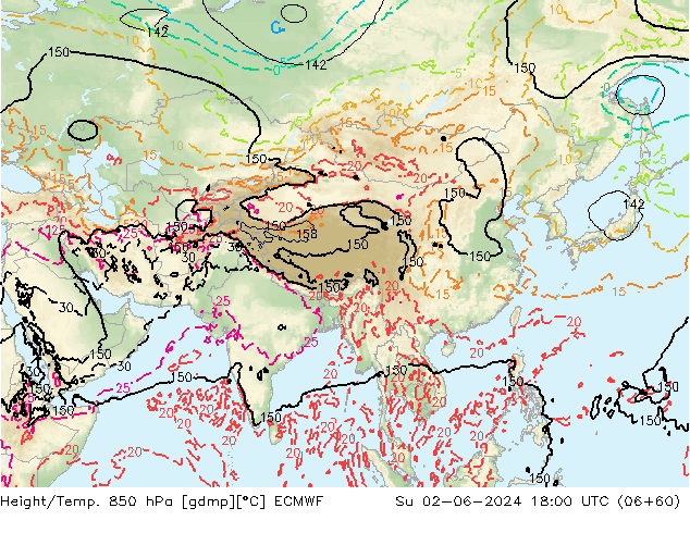 Z500/Rain (+SLP)/Z850 ECMWF dom 02.06.2024 18 UTC