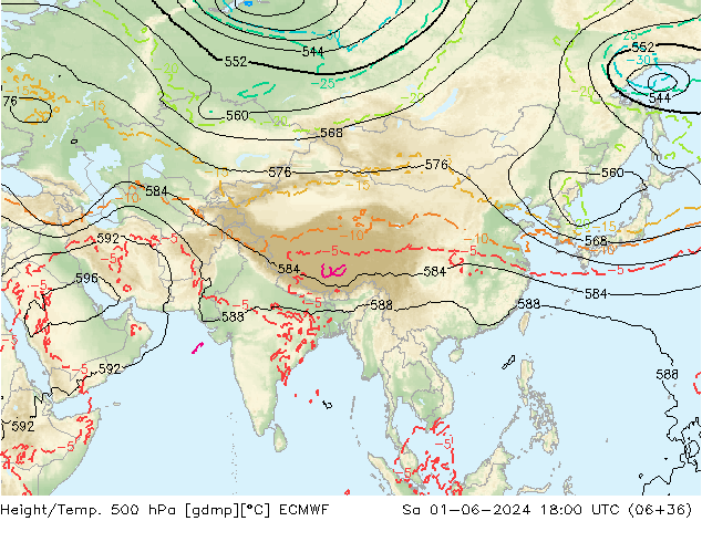 Z500/Regen(+SLP)/Z850 ECMWF za 01.06.2024 18 UTC