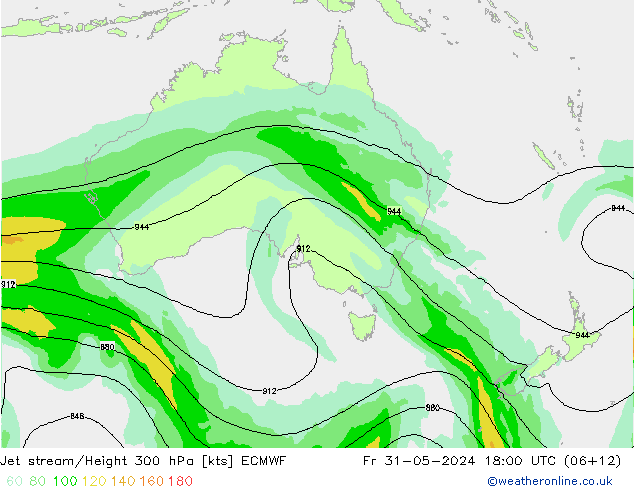 Corriente en chorro ECMWF vie 31.05.2024 18 UTC