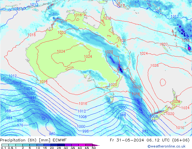 Z500/Rain (+SLP)/Z850 ECMWF Fr 31.05.2024 12 UTC