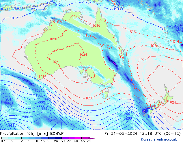 Z500/Rain (+SLP)/Z850 ECMWF vie 31.05.2024 18 UTC