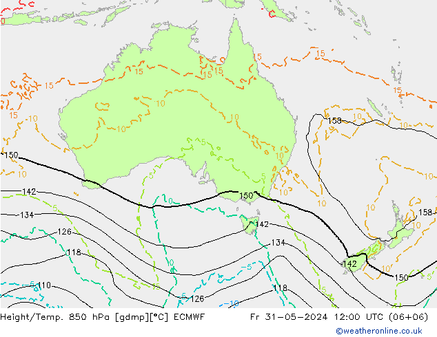 Z500/Regen(+SLP)/Z850 ECMWF vr 31.05.2024 12 UTC