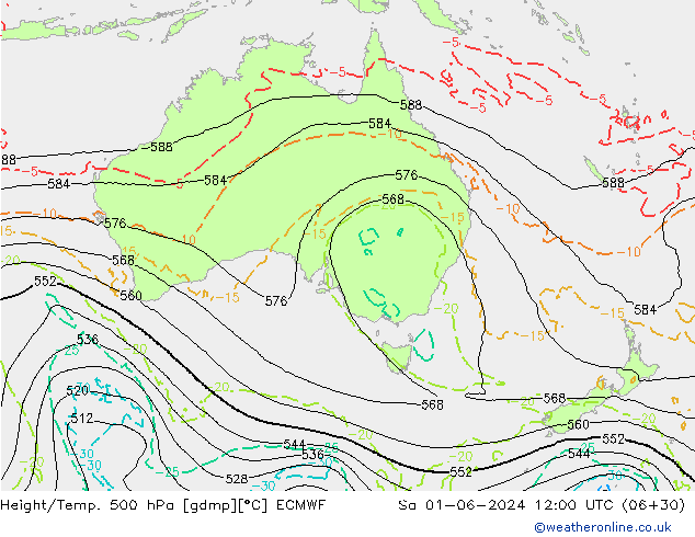 Z500/Regen(+SLP)/Z850 ECMWF za 01.06.2024 12 UTC