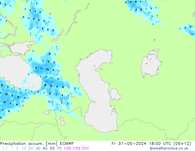 Précipitation accum. ECMWF ven 31.05.2024 18 UTC