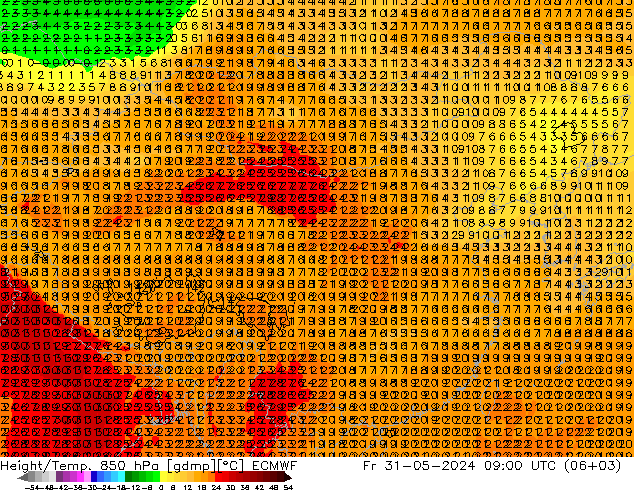 Height/Temp. 850 hPa ECMWF 星期五 31.05.2024 09 UTC