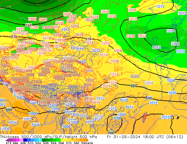 Thck 500-1000hPa ECMWF 星期五 31.05.2024 18 UTC