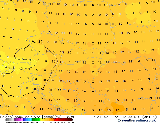 Z500/Rain (+SLP)/Z850 ECMWF Fr 31.05.2024 18 UTC