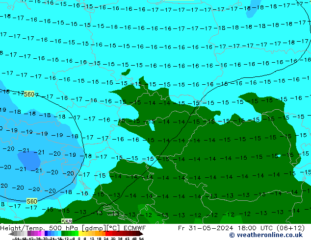 Z500/Rain (+SLP)/Z850 ECMWF Fr 31.05.2024 18 UTC