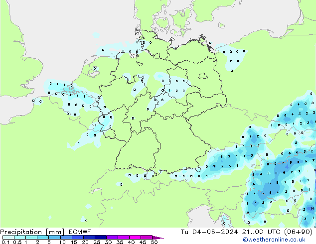 Precipitación ECMWF mar 04.06.2024 00 UTC