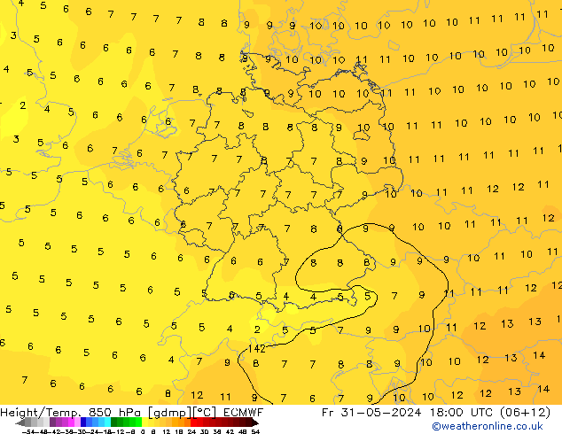 Z500/Rain (+SLP)/Z850 ECMWF  31.05.2024 18 UTC