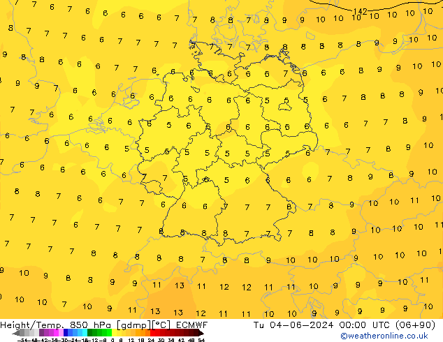 Z500/Rain (+SLP)/Z850 ECMWF mar 04.06.2024 00 UTC