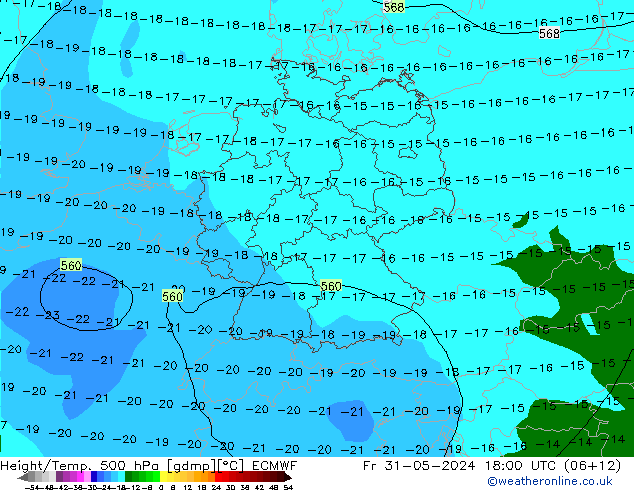 Z500/Rain (+SLP)/Z850 ECMWF  31.05.2024 18 UTC