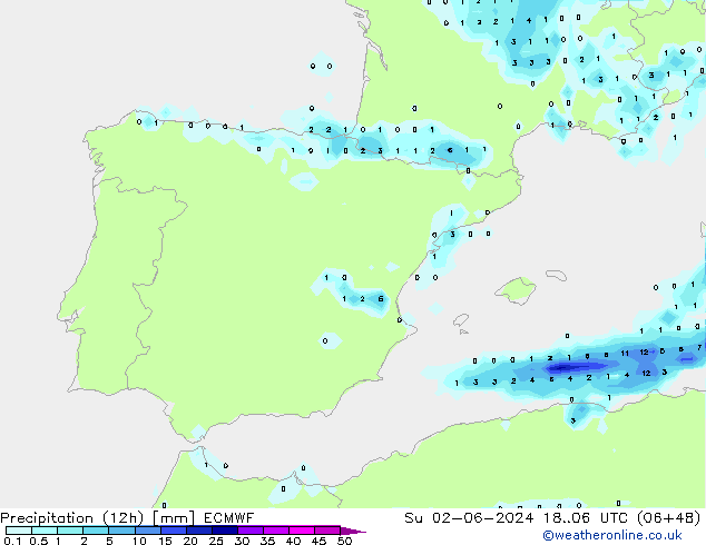 opad (12h) ECMWF nie. 02.06.2024 06 UTC