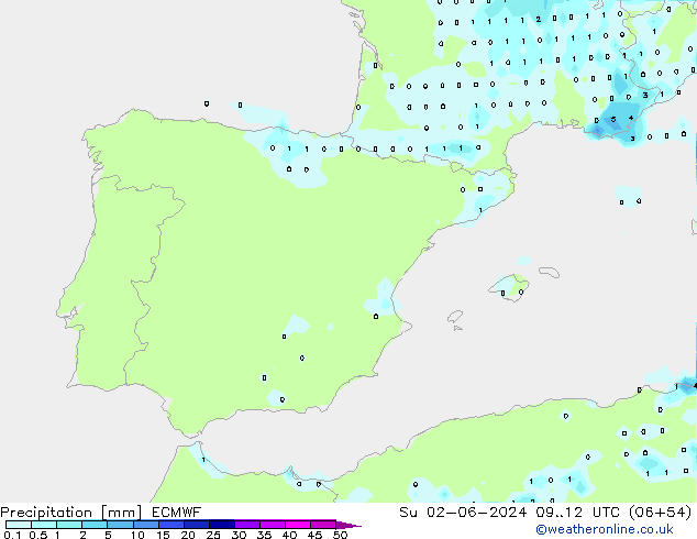 Precipitazione ECMWF dom 02.06.2024 12 UTC