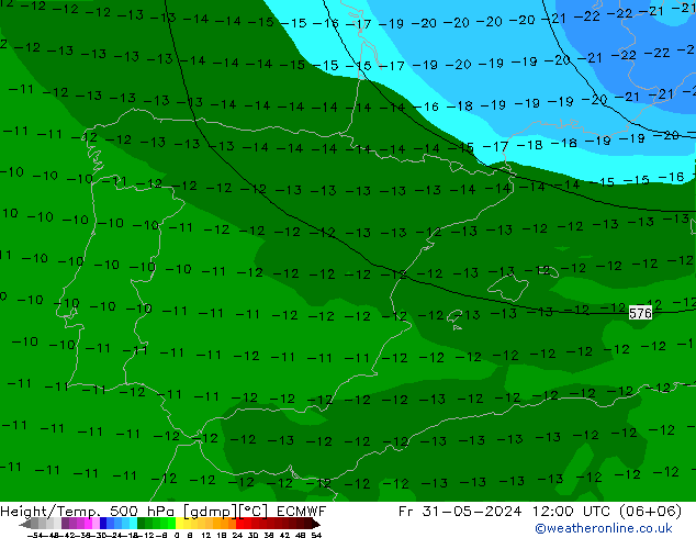 Z500/Rain (+SLP)/Z850 ECMWF pt. 31.05.2024 12 UTC