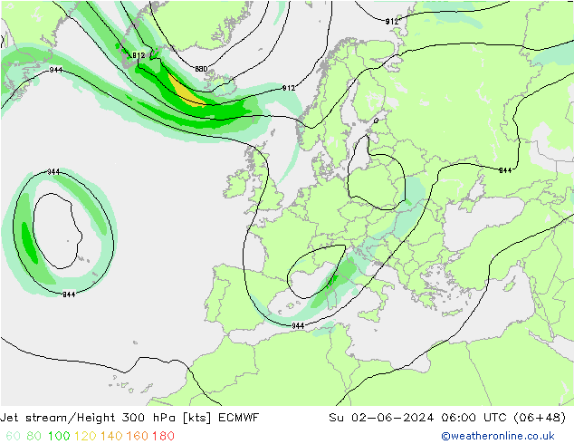 Corriente en chorro ECMWF dom 02.06.2024 06 UTC