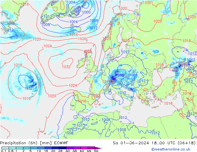 Yağış (6h) ECMWF Cts 01.06.2024 00 UTC