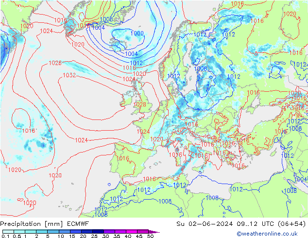 precipitação ECMWF Dom 02.06.2024 12 UTC