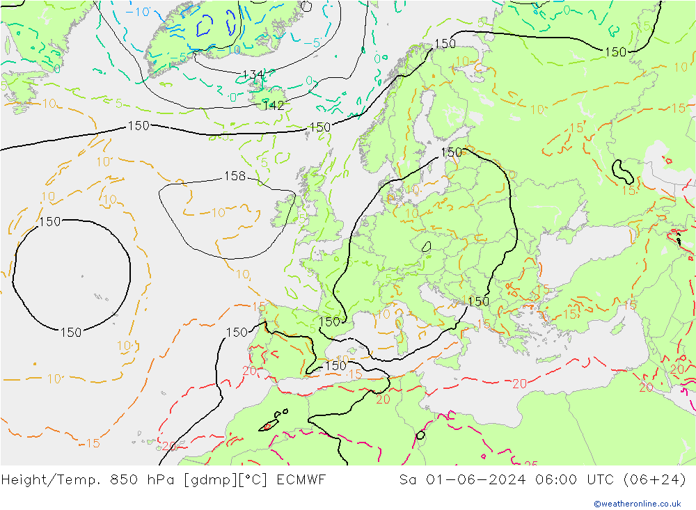 Z500/Rain (+SLP)/Z850 ECMWF Sa 01.06.2024 06 UTC