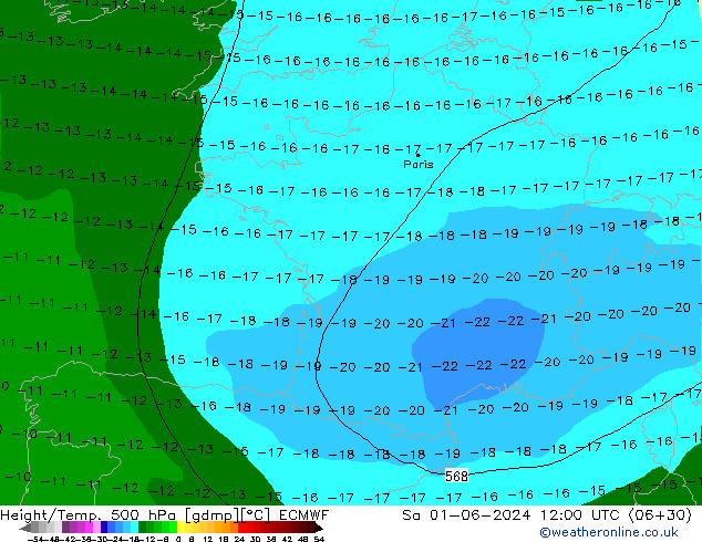 Z500/Rain (+SLP)/Z850 ECMWF sam 01.06.2024 12 UTC