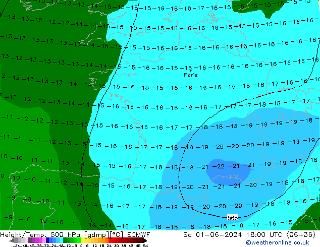 Z500/Rain (+SLP)/Z850 ECMWF Sáb 01.06.2024 18 UTC