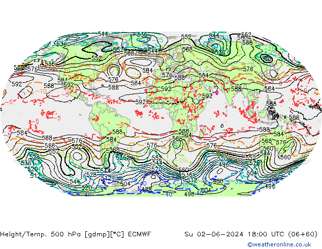 Z500/Rain (+SLP)/Z850 ECMWF Su 02.06.2024 18 UTC