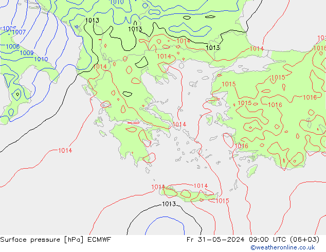 приземное давление ECMWF пт 31.05.2024 09 UTC