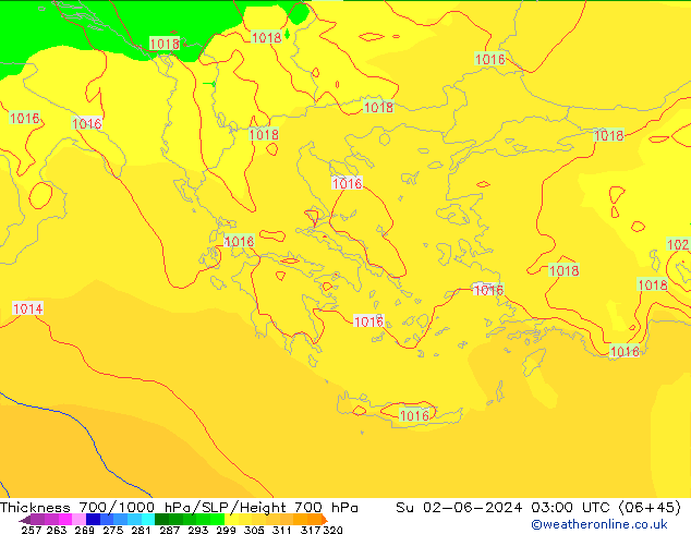 Thck 700-1000 hPa ECMWF Ne 02.06.2024 03 UTC