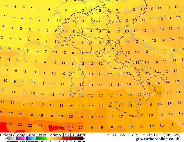 Z500/Rain (+SLP)/Z850 ECMWF pt. 31.05.2024 12 UTC