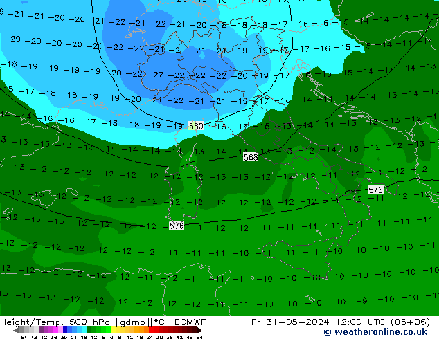 Z500/Rain (+SLP)/Z850 ECMWF pt. 31.05.2024 12 UTC