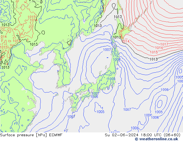 Bodendruck ECMWF So 02.06.2024 18 UTC