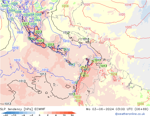 SLP tendency ECMWF Mo 03.06.2024 03 UTC