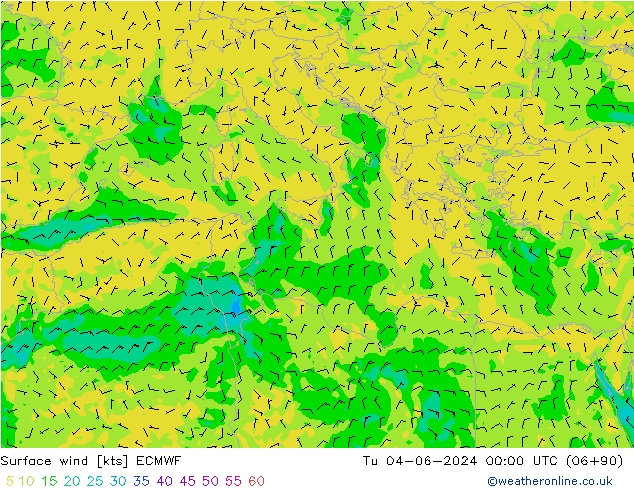 Rüzgar 10 m ECMWF Sa 04.06.2024 00 UTC