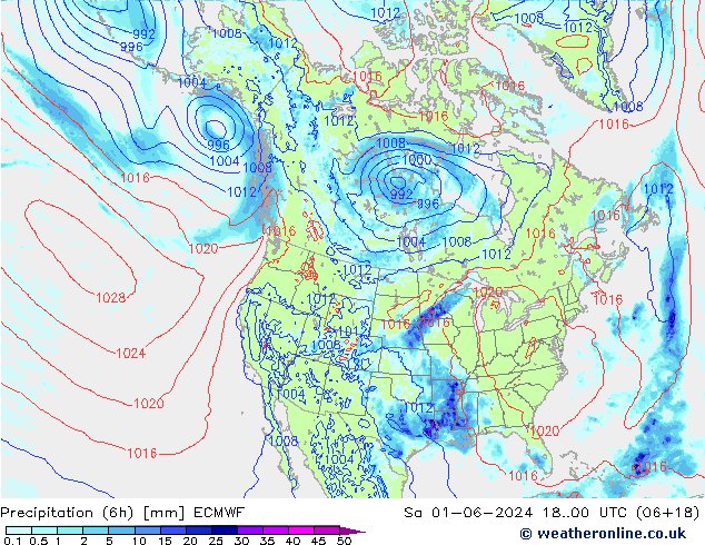 Yağış (6h) ECMWF Cts 01.06.2024 00 UTC