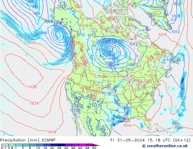 Precipitación ECMWF vie 31.05.2024 18 UTC