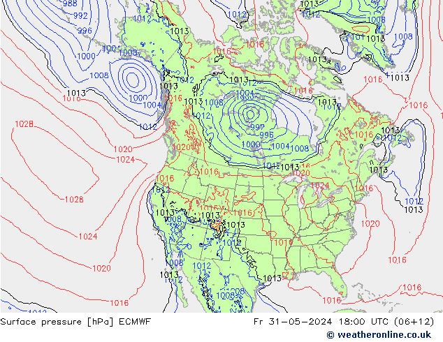 Yer basıncı ECMWF Cu 31.05.2024 18 UTC