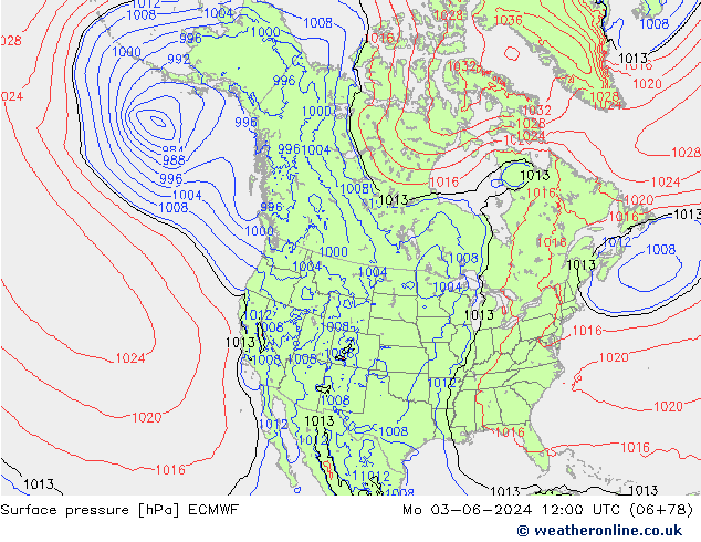 ciśnienie ECMWF pon. 03.06.2024 12 UTC